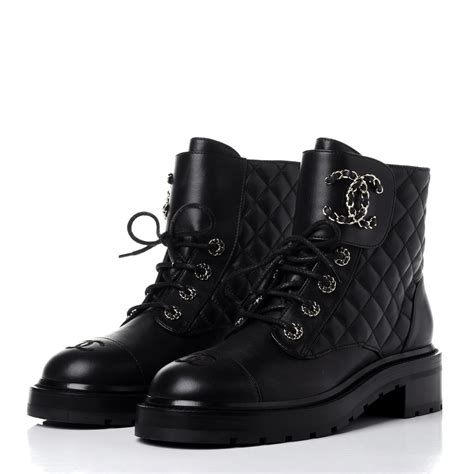 chanel lace up.boots|chanel lambskin boots.